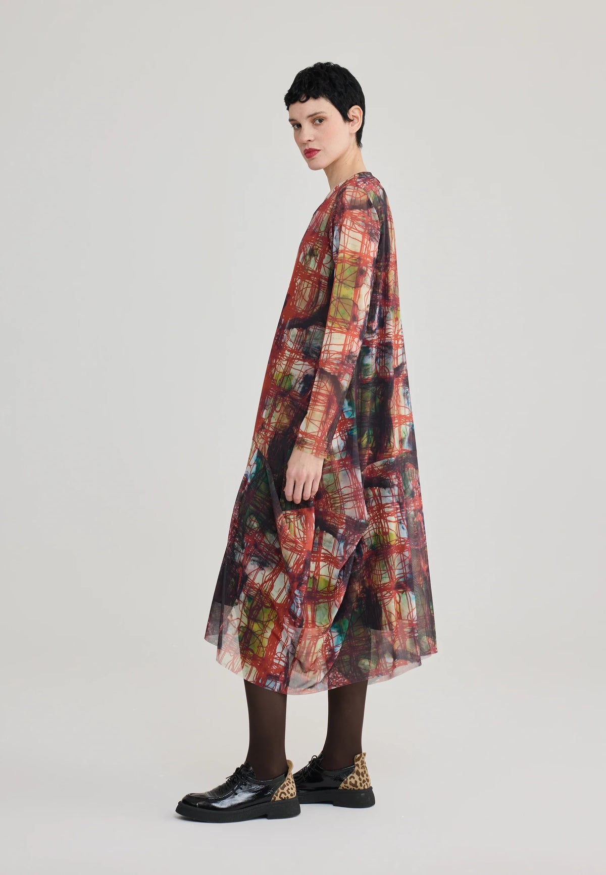 LUUKAA- AURORE Print Mesh Dress