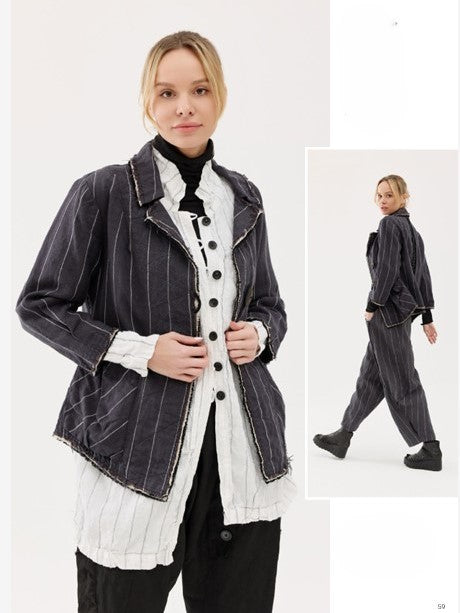 Mara Gibbucci- Stripe Linen Jacket