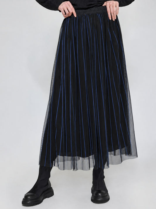 LUUKAA- Sabine Striped Mesh Skirt
