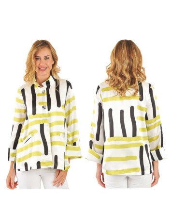 Lemon Grass- Abstract Print Jacket