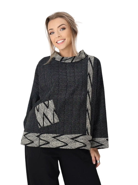 Raksa- Oversized Cotton Patchwork Blouse