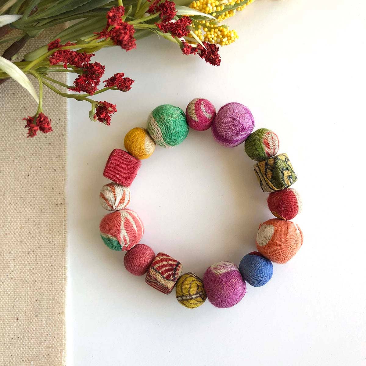 WorldFinds - Kantha Primary Shapes Bracelet