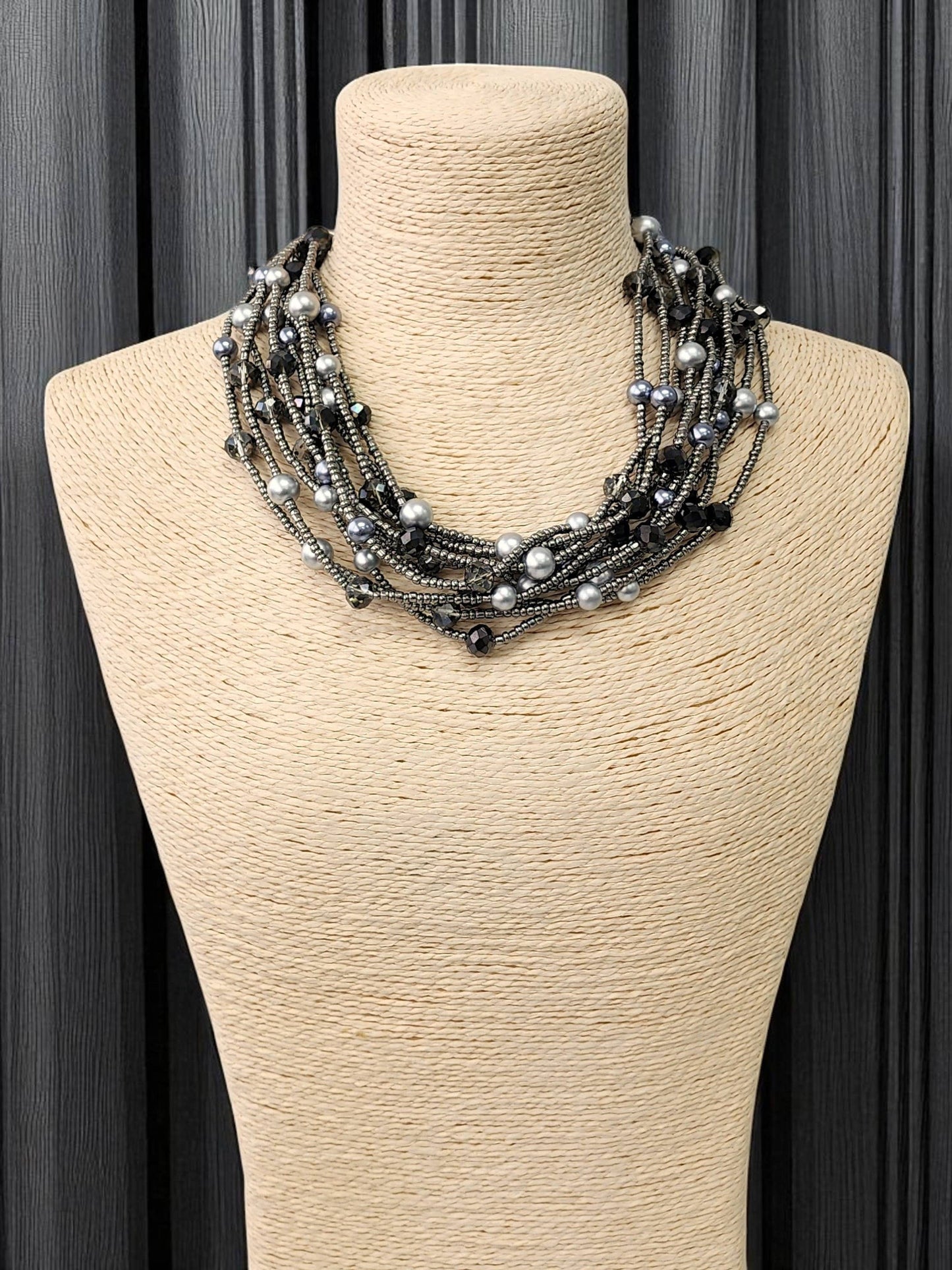 Bijoux Envie Jewelry - Hematite Seed Bead Necklace