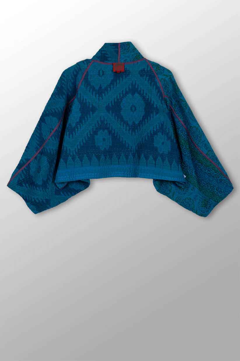 Mieko Mintz- Cotton Overdye Kantha Puff SLV. Shrug