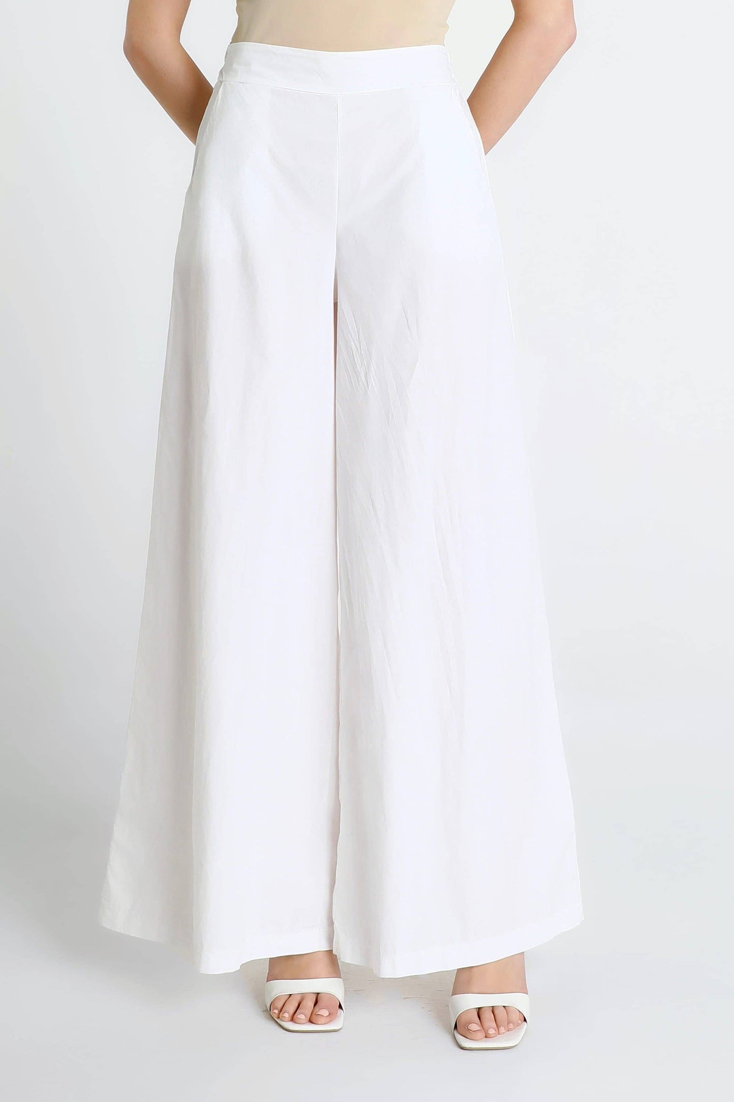 TINA Stephens - Eloise Wide Leg Cotton Poplin Pant