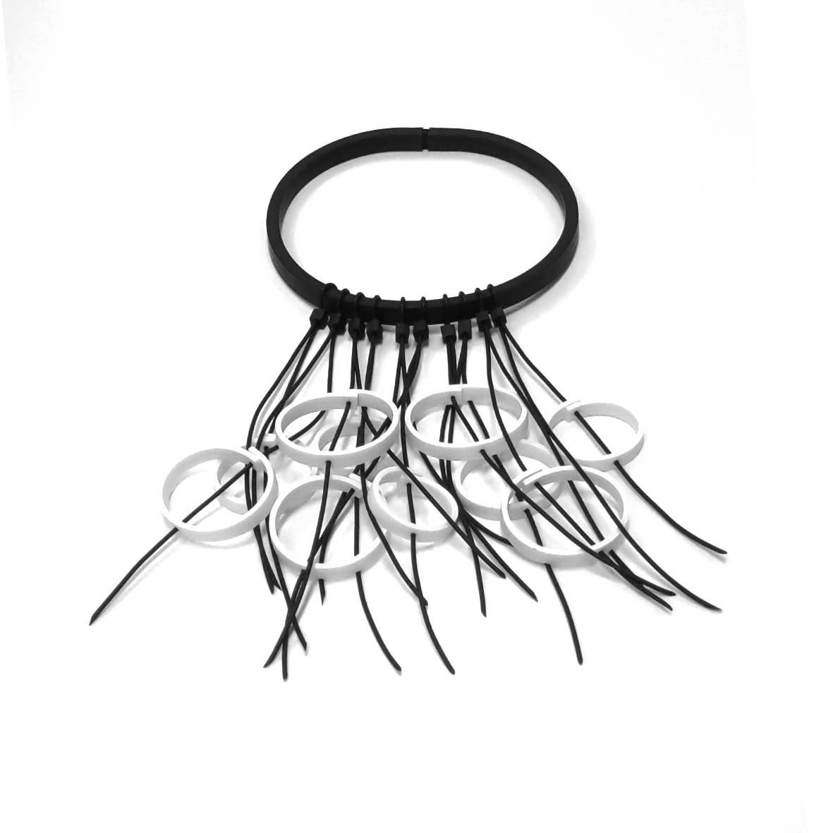 ALEX+SVET - PAOLA BW rubber necklace BLACK&WHITE line