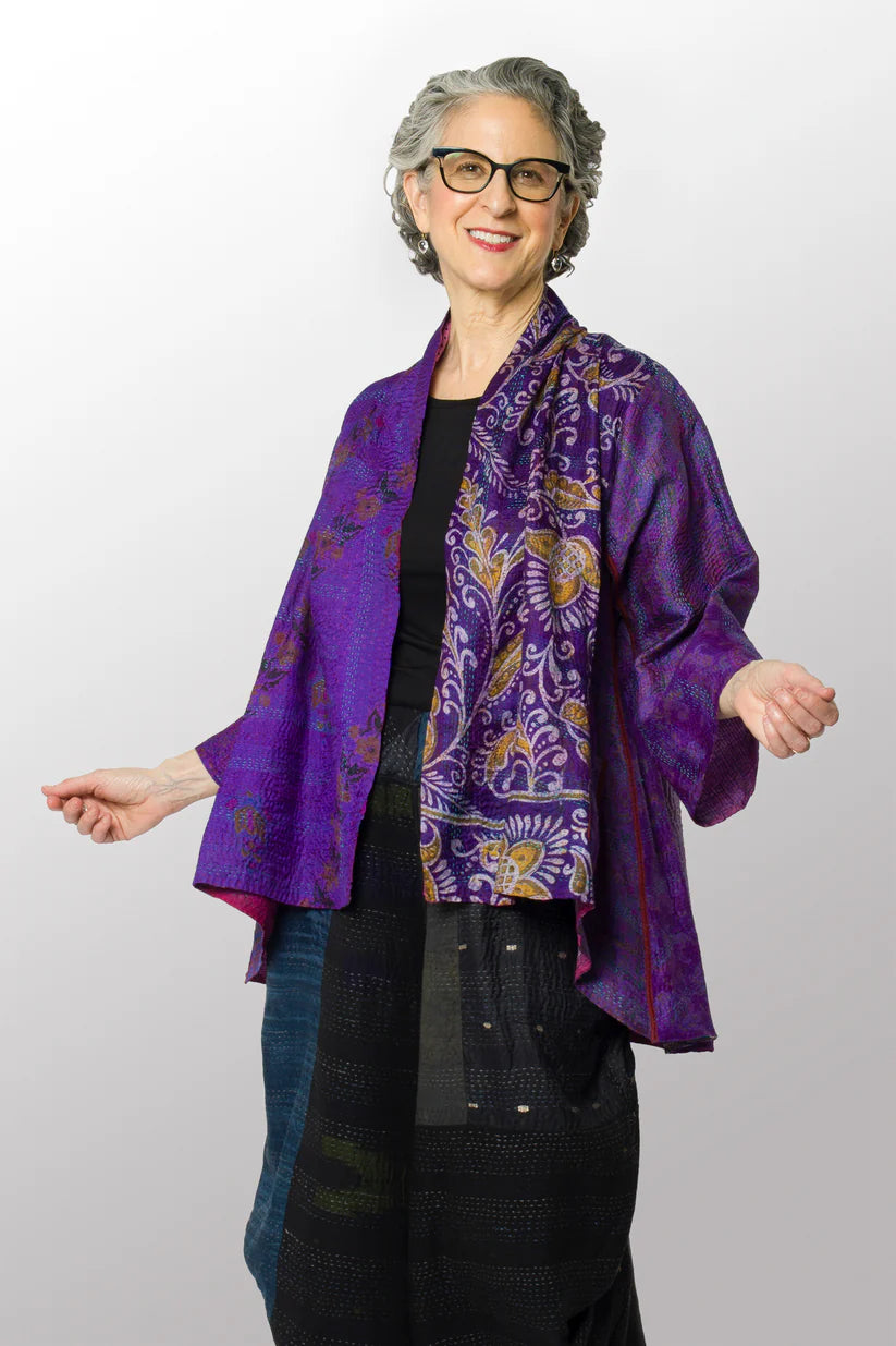 Mieko Mintz- VINTAGE SILK KANTHA KIMONO JKT