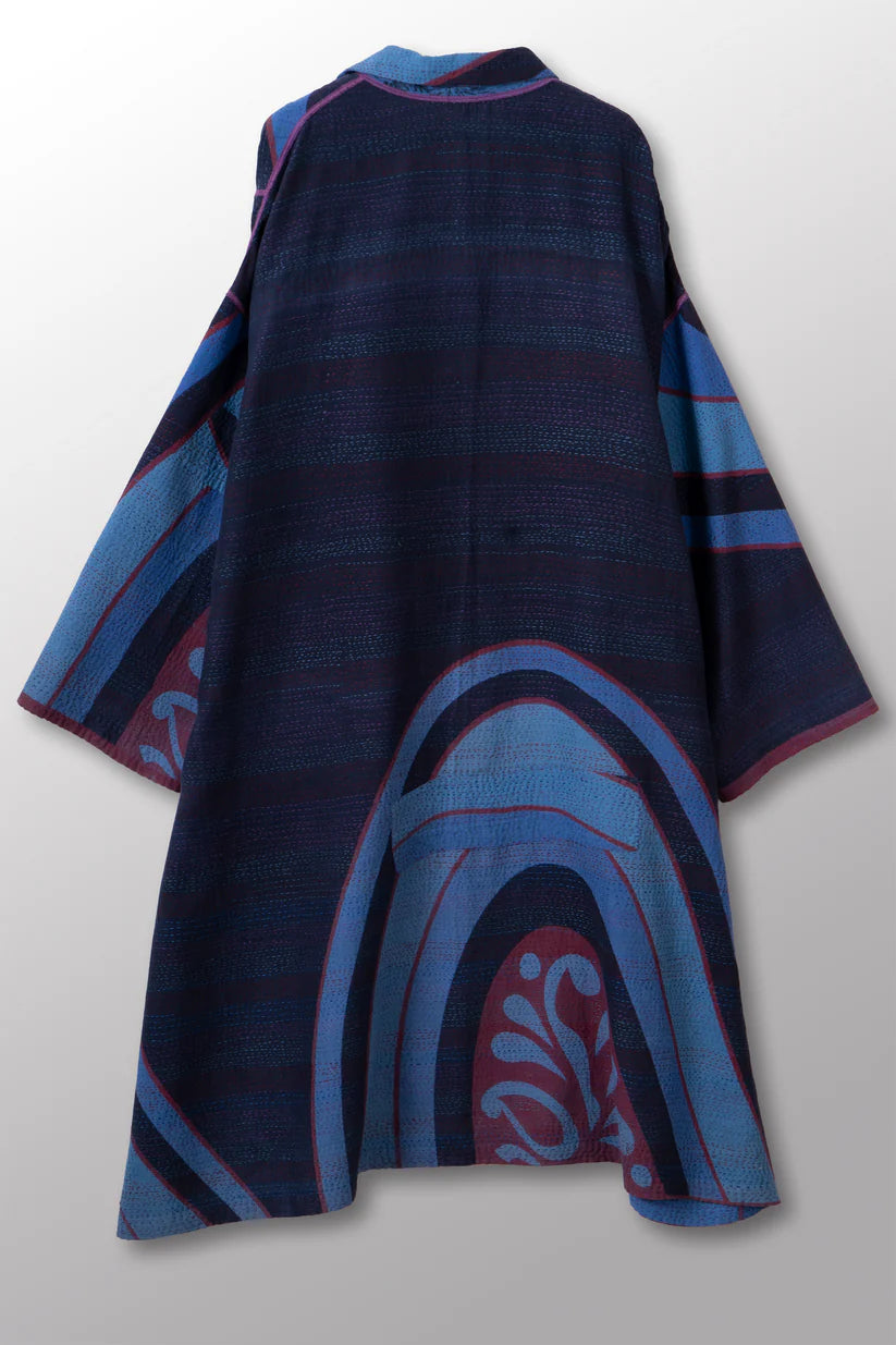 Mieko Mintz- VINTAGE COTTON & NEW VOILE KANTHA NEW OVERSIZED COAT