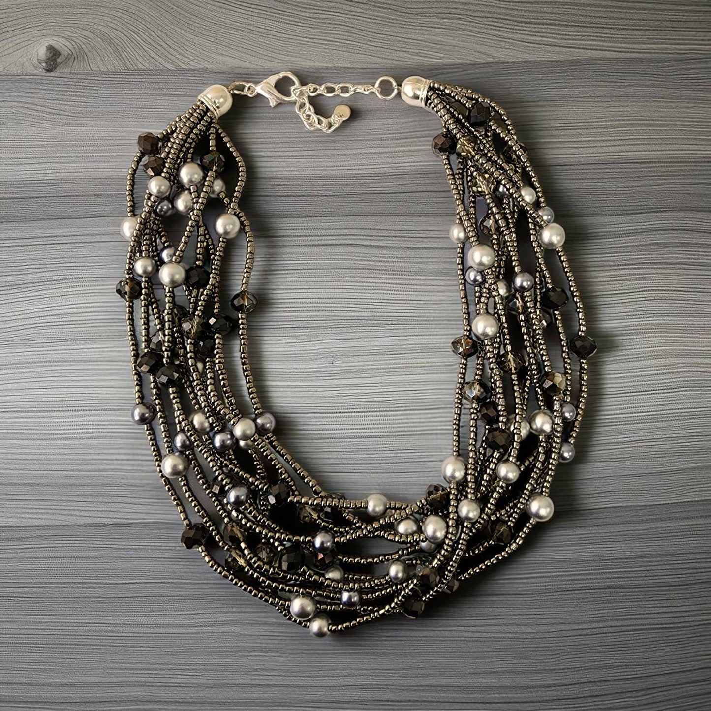 Bijoux Envie Jewelry - Hematite Seed Bead Necklace