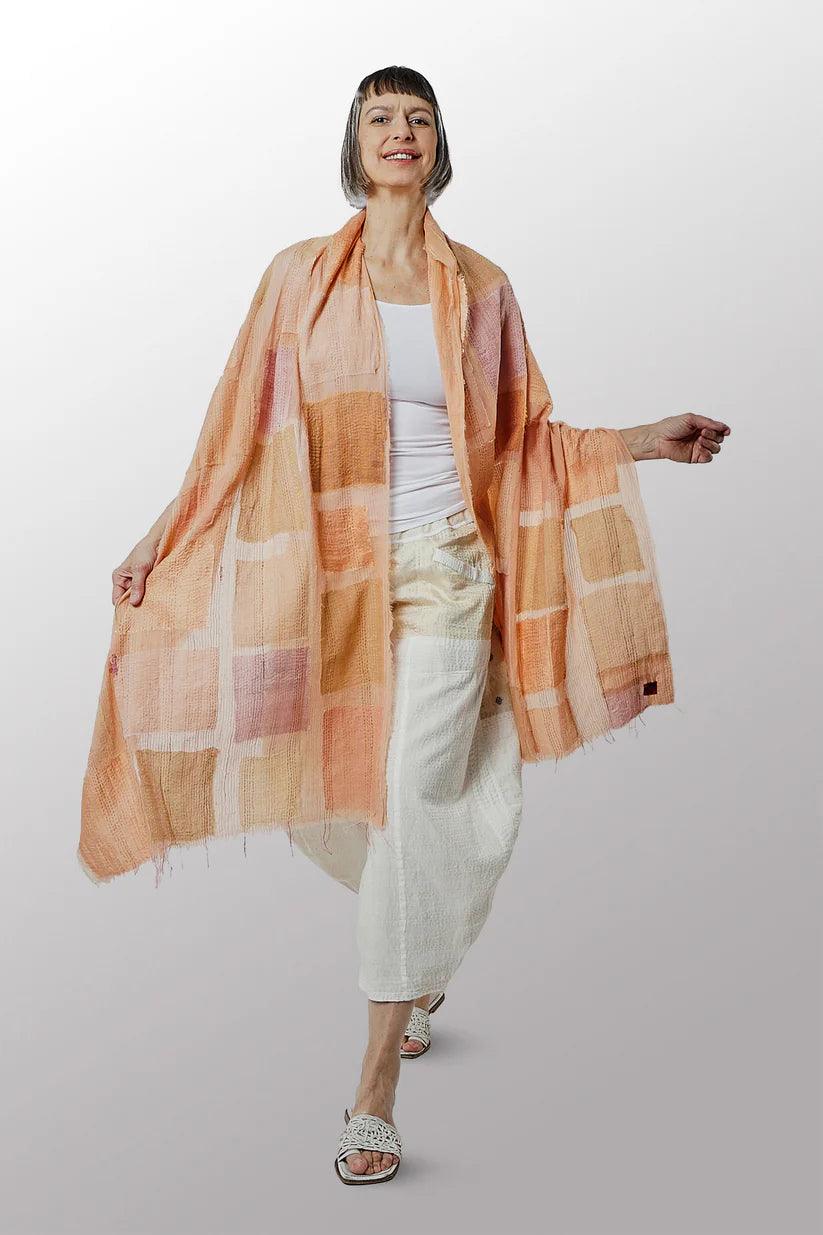 Mieko Mintz- TONAL TILE PATCH KANTHA SHAWL MEDIUM