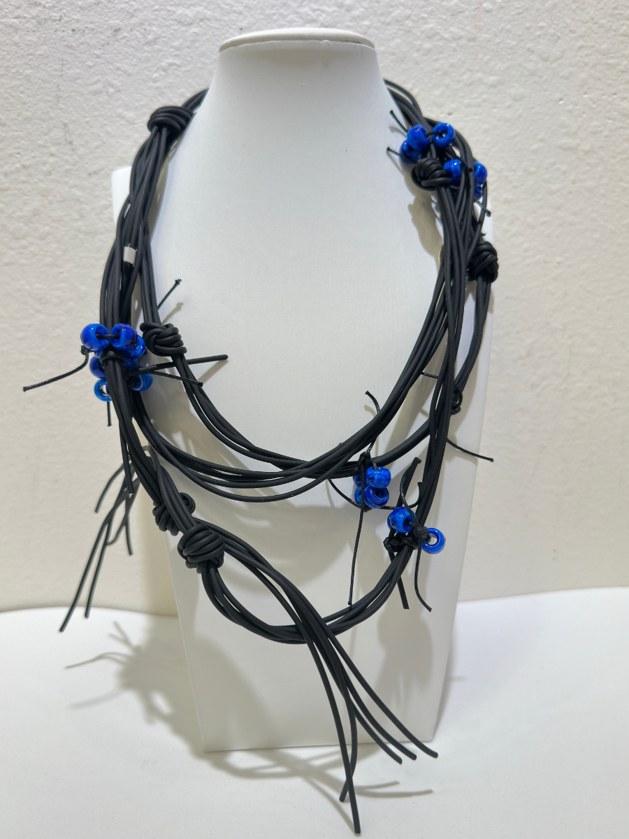 Alvarez Designs- Long Blue Beads Necklace