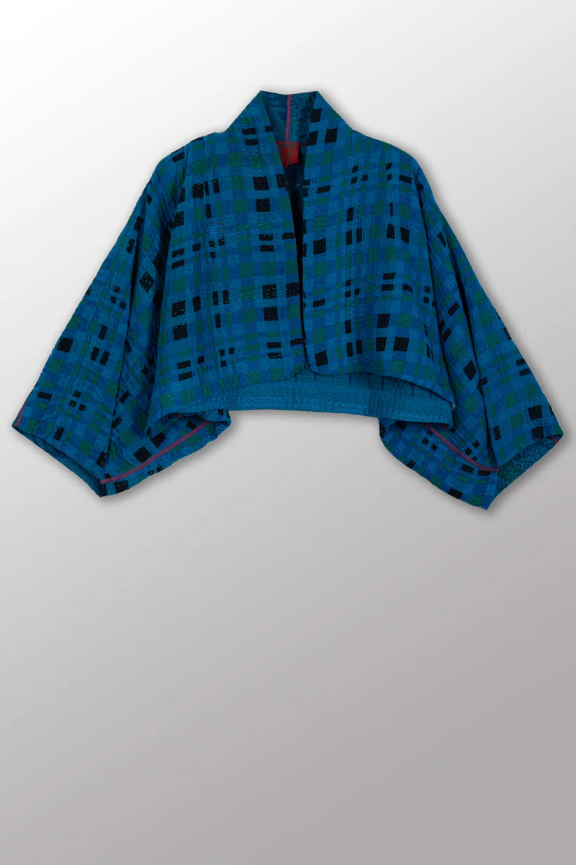 Mieko Mintz- Cotton Overdye Kantha Puff SLV. Shrug