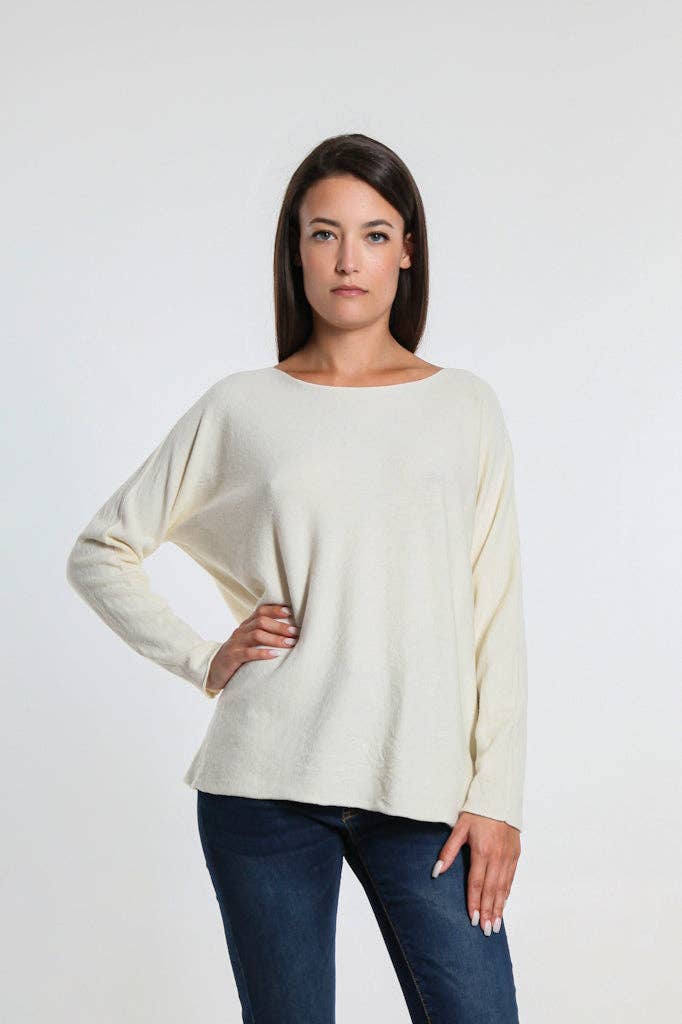 TINA Stephens Italy/Tees By Tina - Laurin Seriously Soft Jewel Neck Sweater