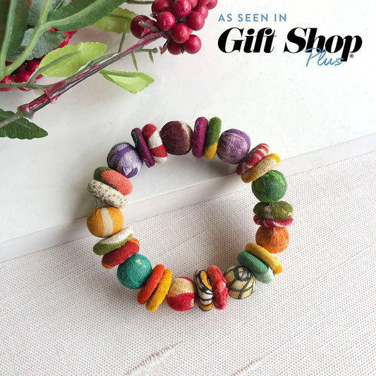 WorldFinds - Kantha Button Bracelet