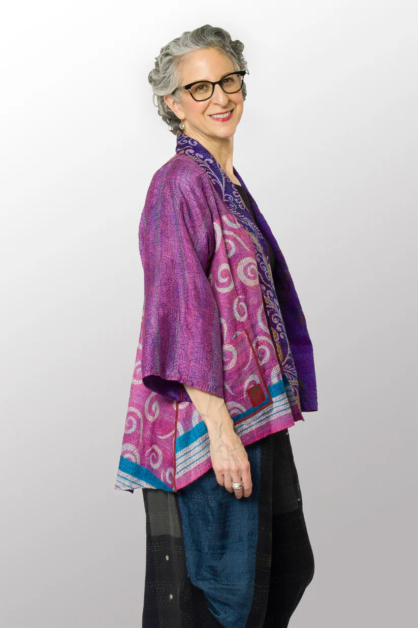 Mieko Mintz- VINTAGE SILK KANTHA KIMONO JKT