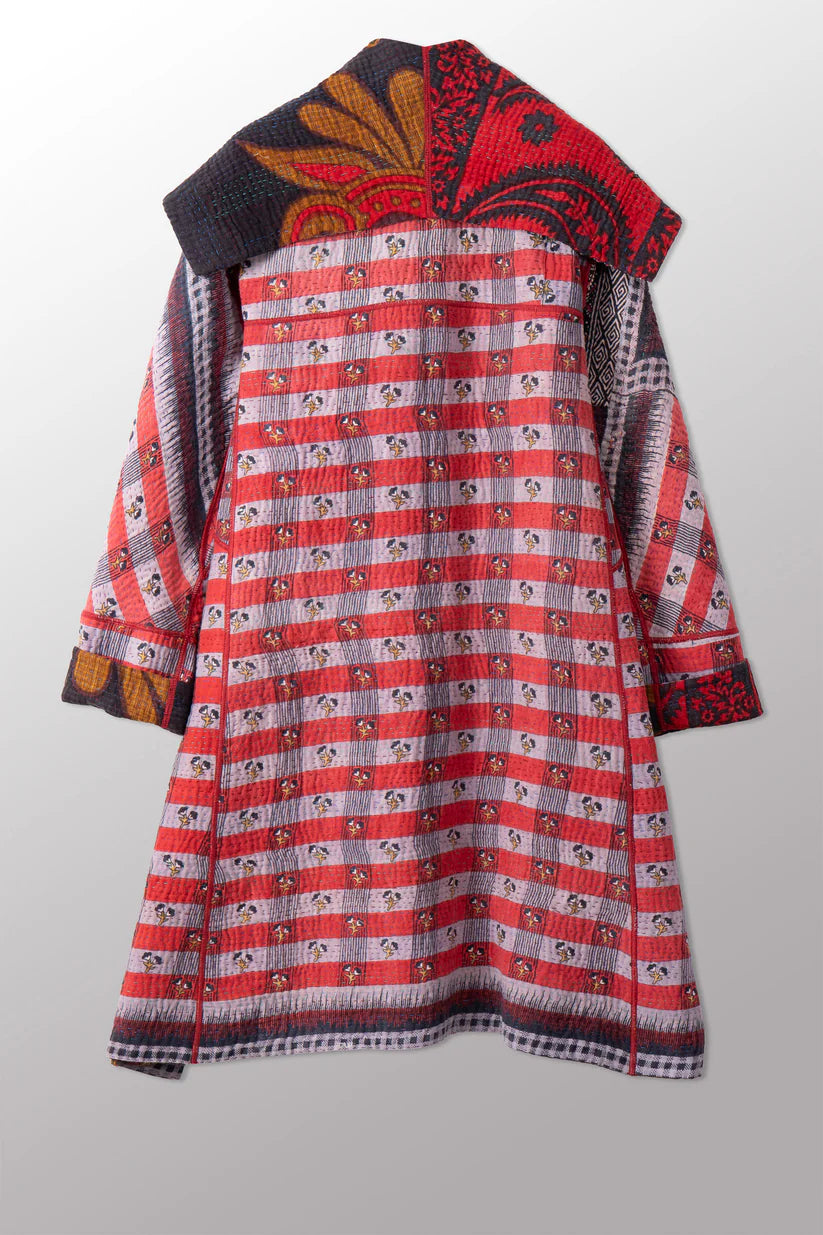 Mieko Mintz- VINTAGE COTTON KANTHA A-LINE COAT