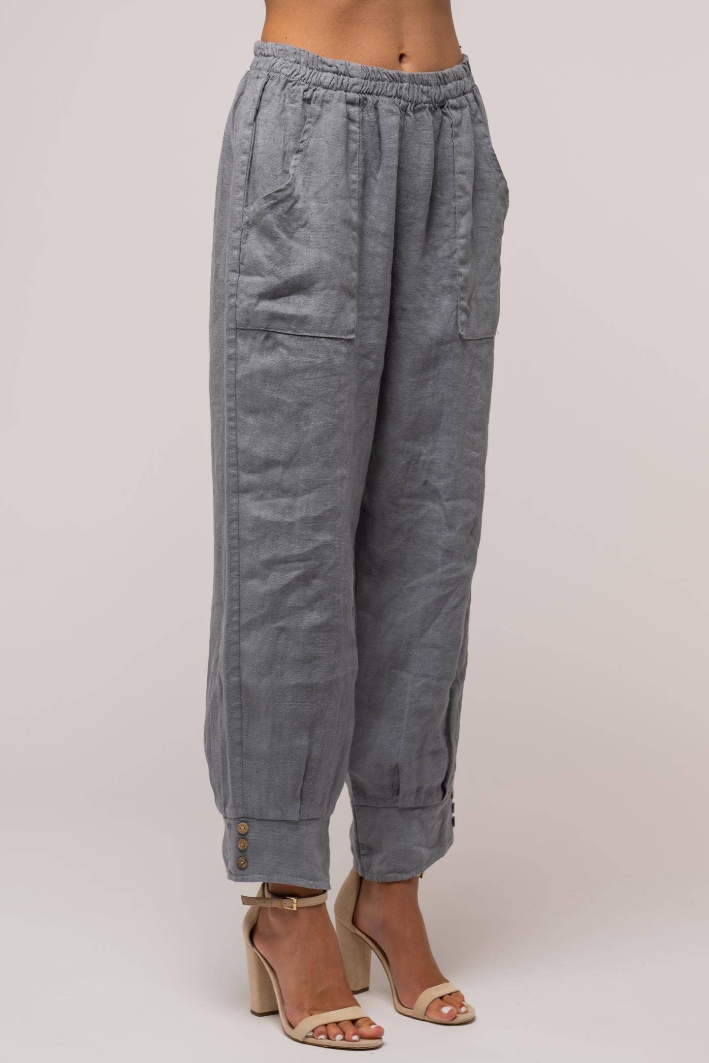 LINEN LUV -Grigio French Linen Pant