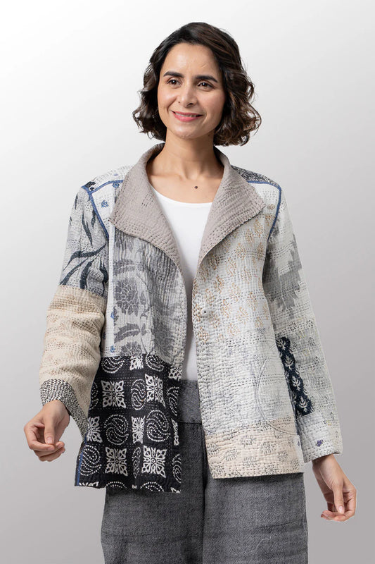 Mieko Mintz- POWDER PATCH KANTHA SHORT JACKET