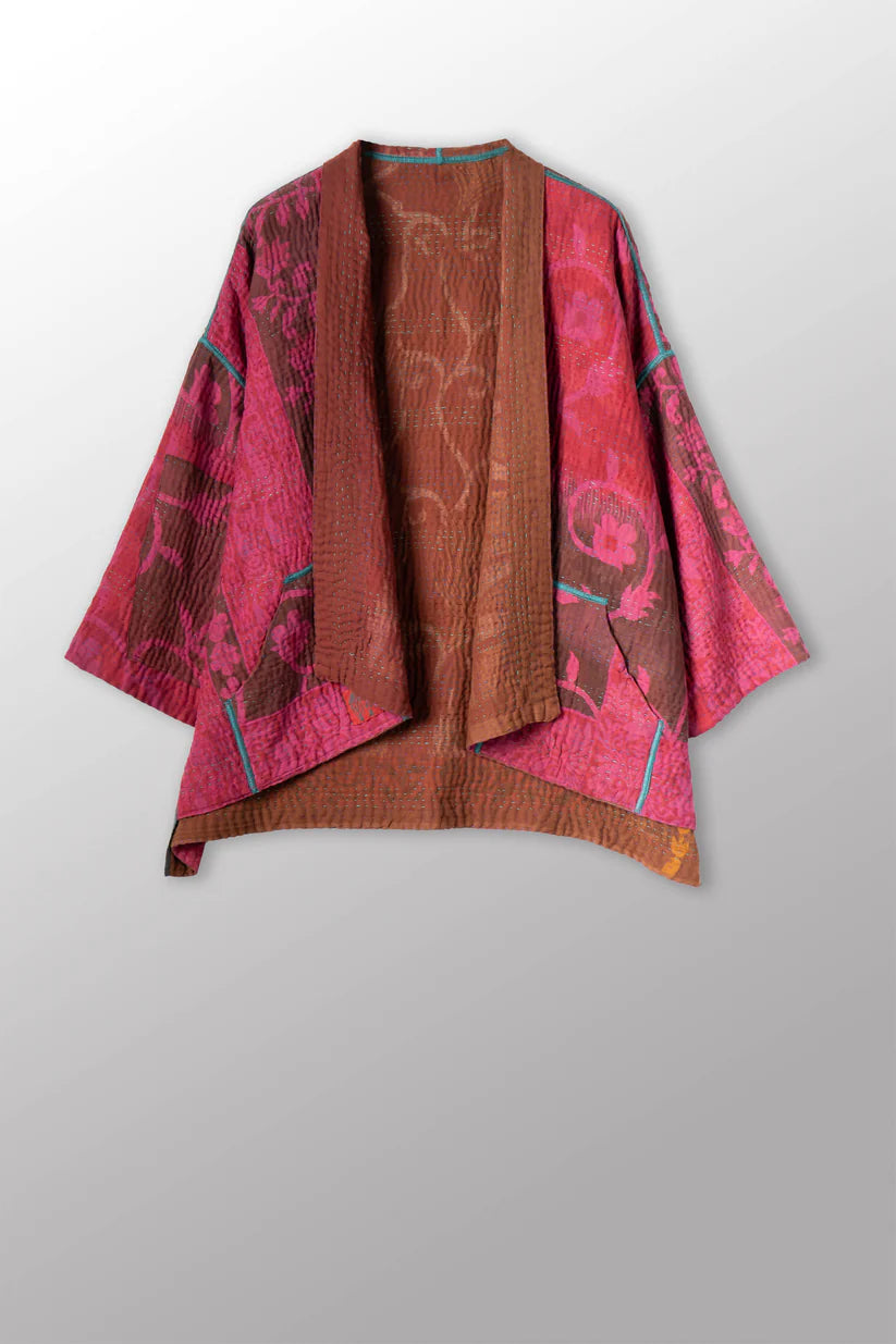 Mieko Mintz- COTTON OVERDYE KANTHA MINI KIMONO JKT