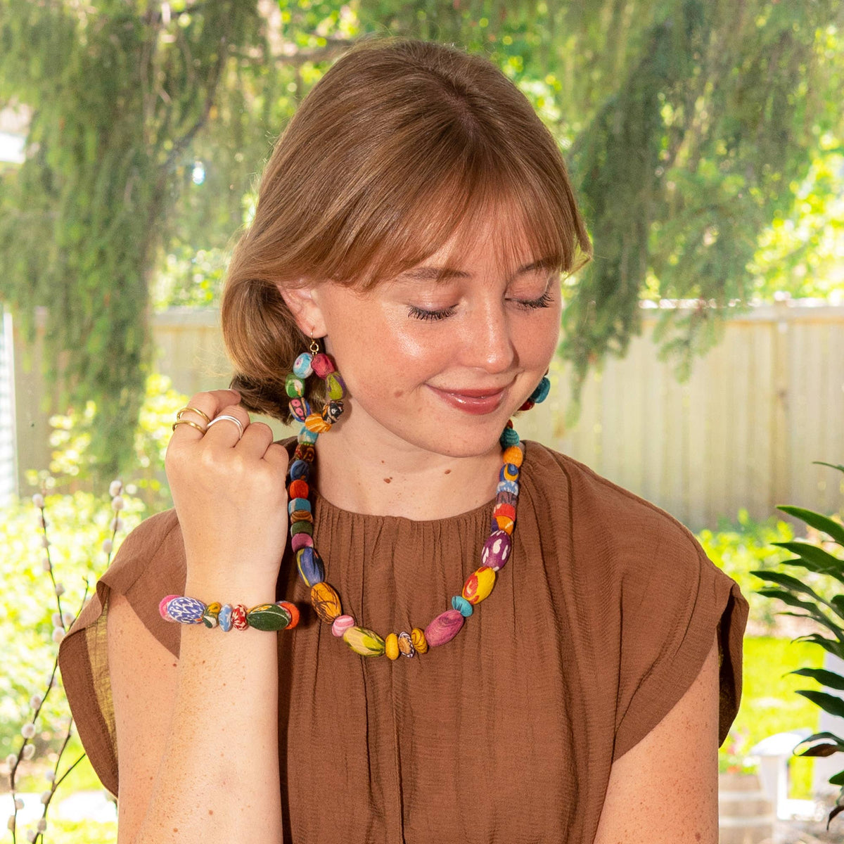 WorldFinds - Kantha Ephemera Necklace