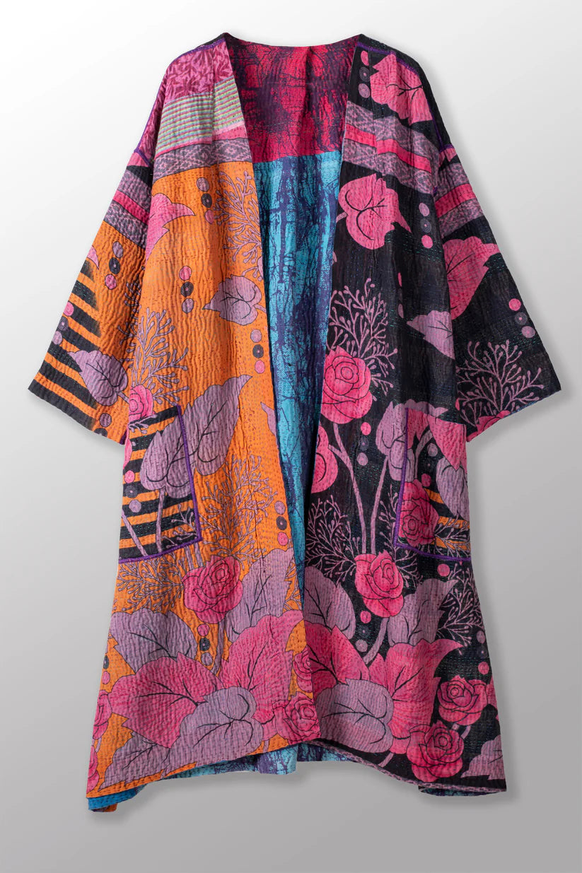 Mieko Mintz- VINTAGE COTTON KANTHA LONG DUSTER