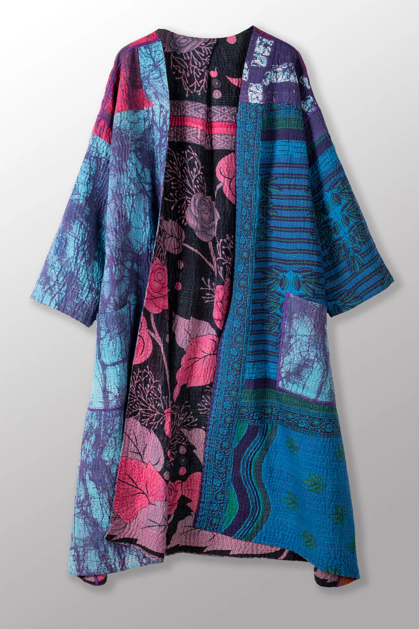 Mieko Mintz- VINTAGE COTTON KANTHA LONG DUSTER
