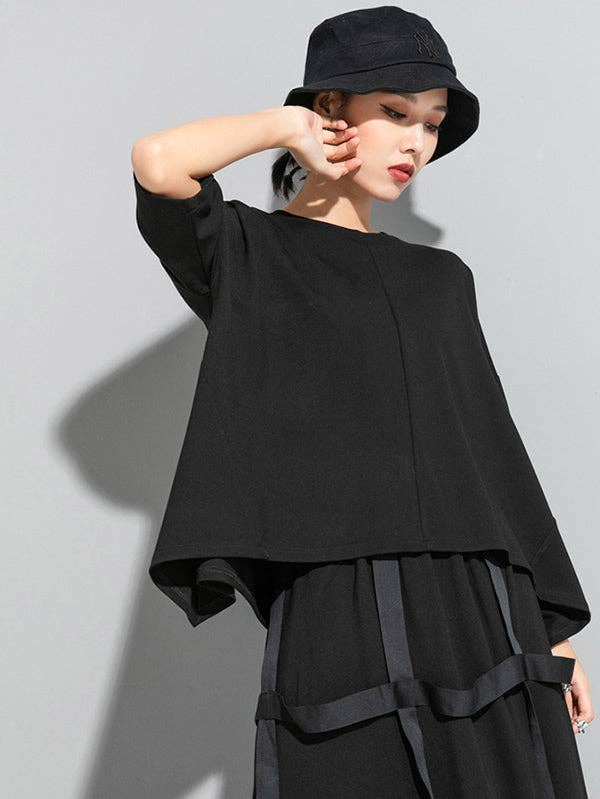 Mia Collection- Edge Zip Boxy Top