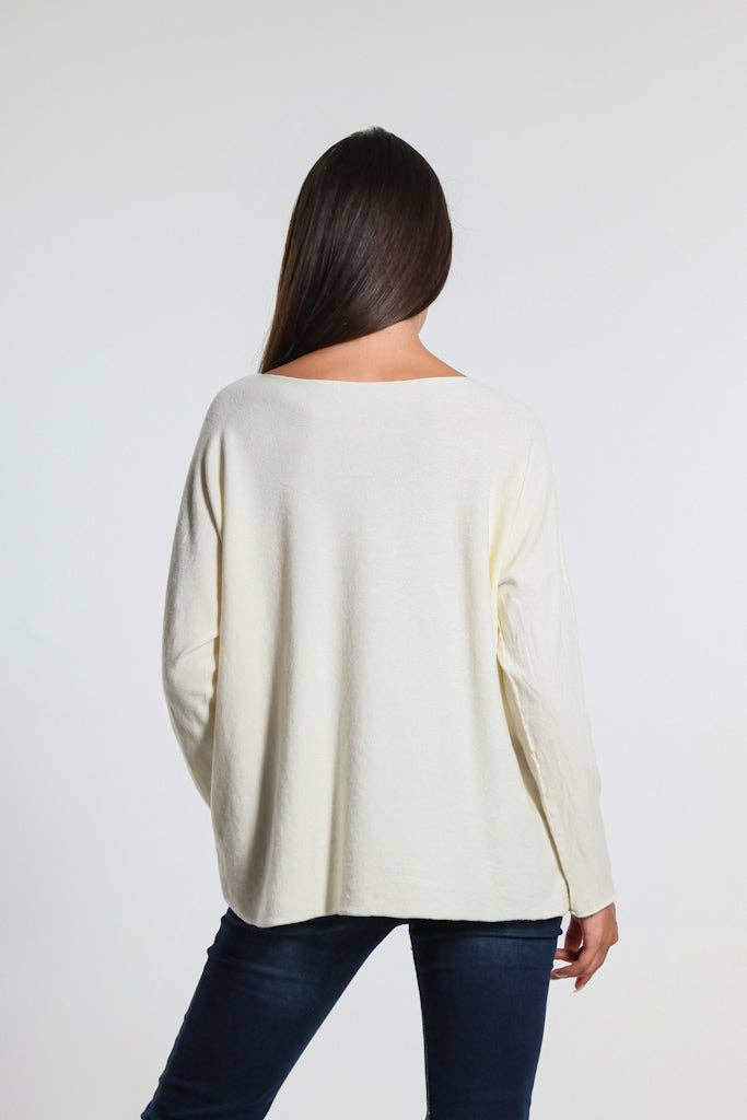 TINA Stephens Italy/Tees By Tina - Laurin Seriously Soft Jewel Neck Sweater