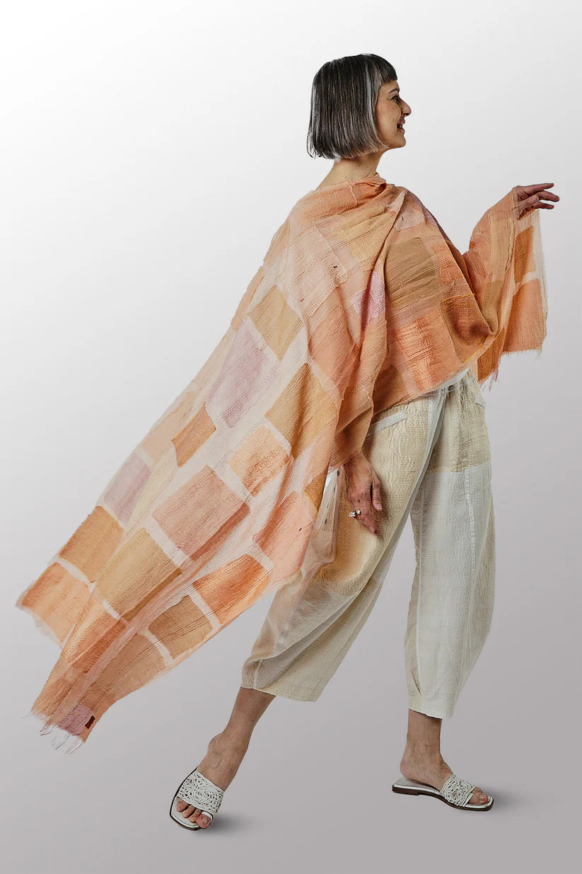 Mieko Mintz- TONAL TILE PATCH KANTHA SHAWL MEDIUM