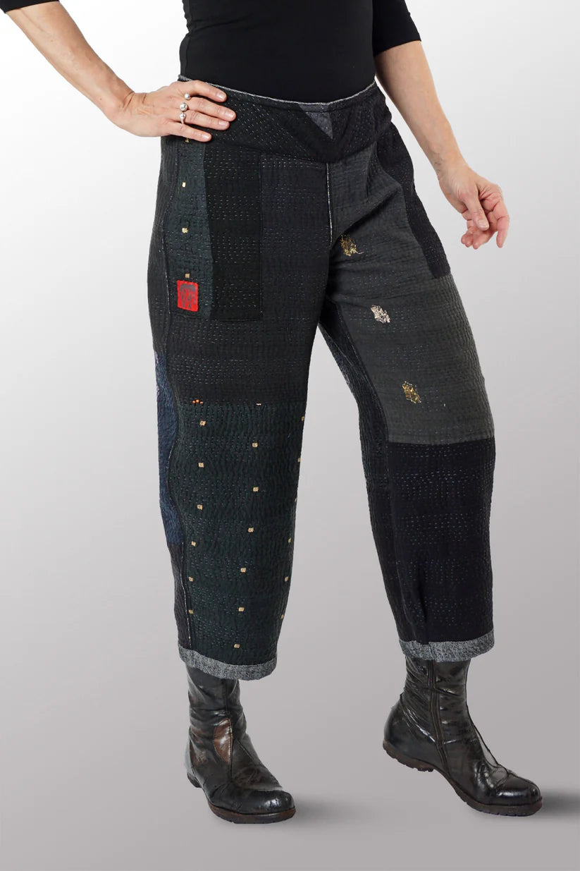 Mieko Mintz- DENIM KANTHA NEW LANTERN PANTS