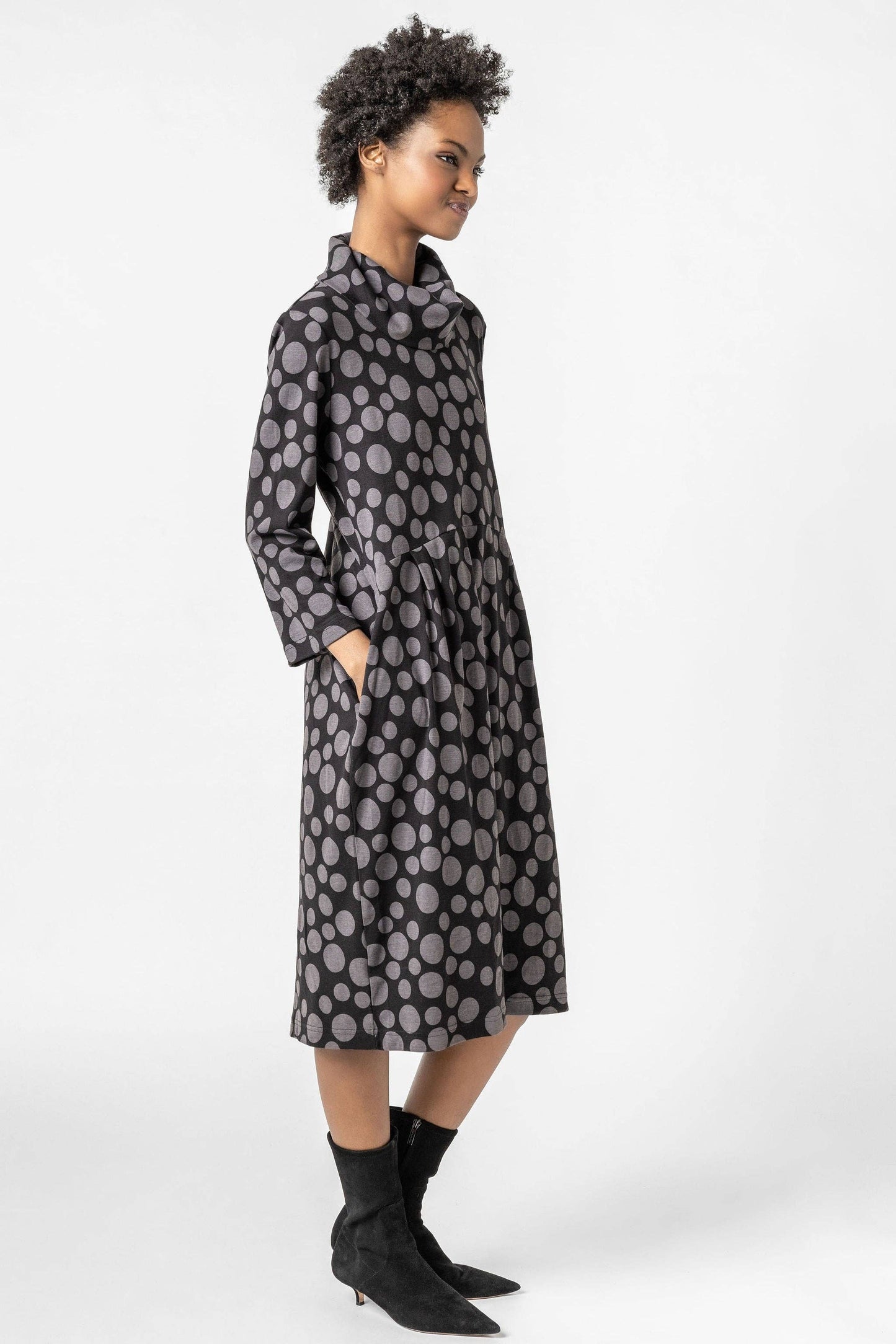 Komil - Luna Spot Print Rib Dress