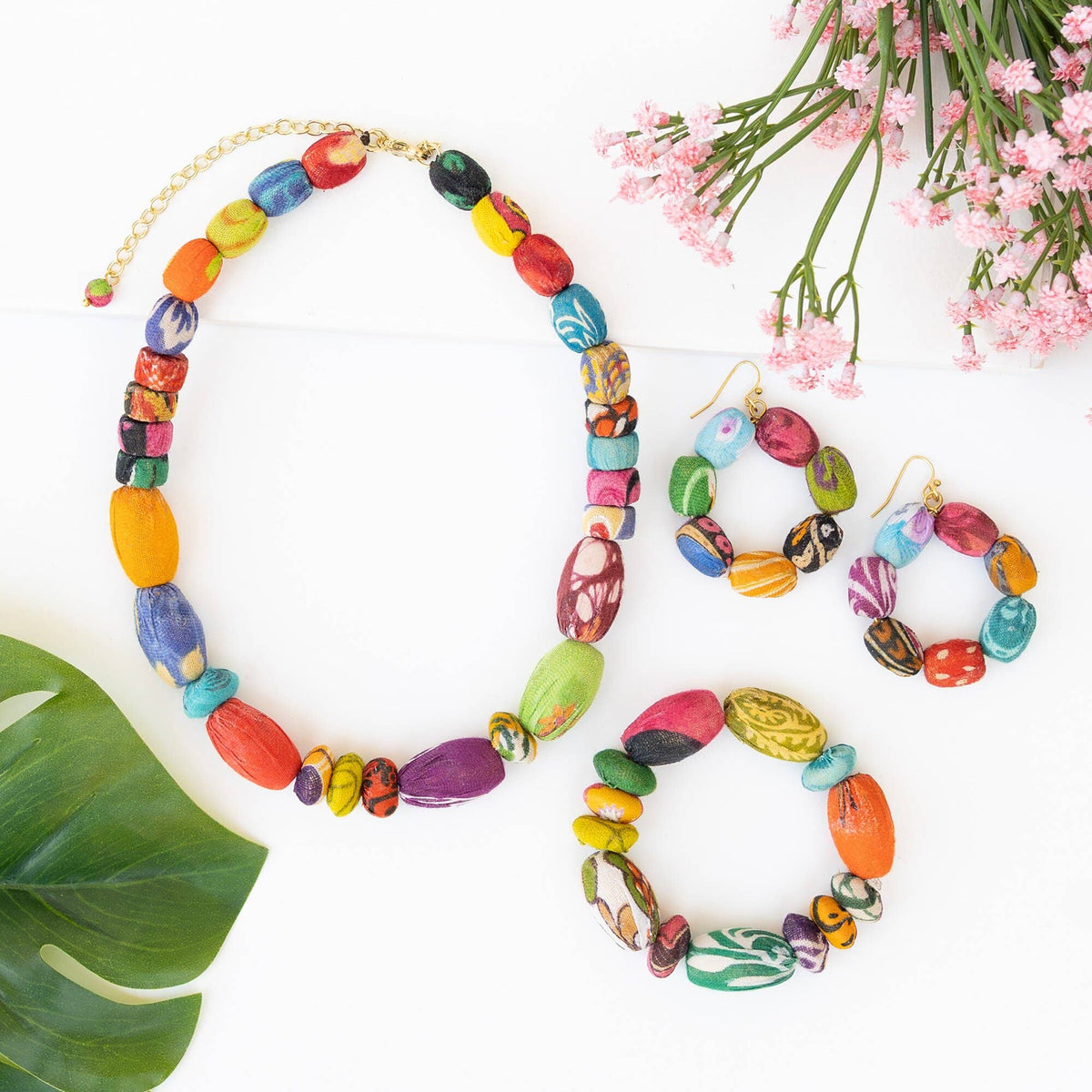 WorldFinds - Kantha Ephemera Necklace