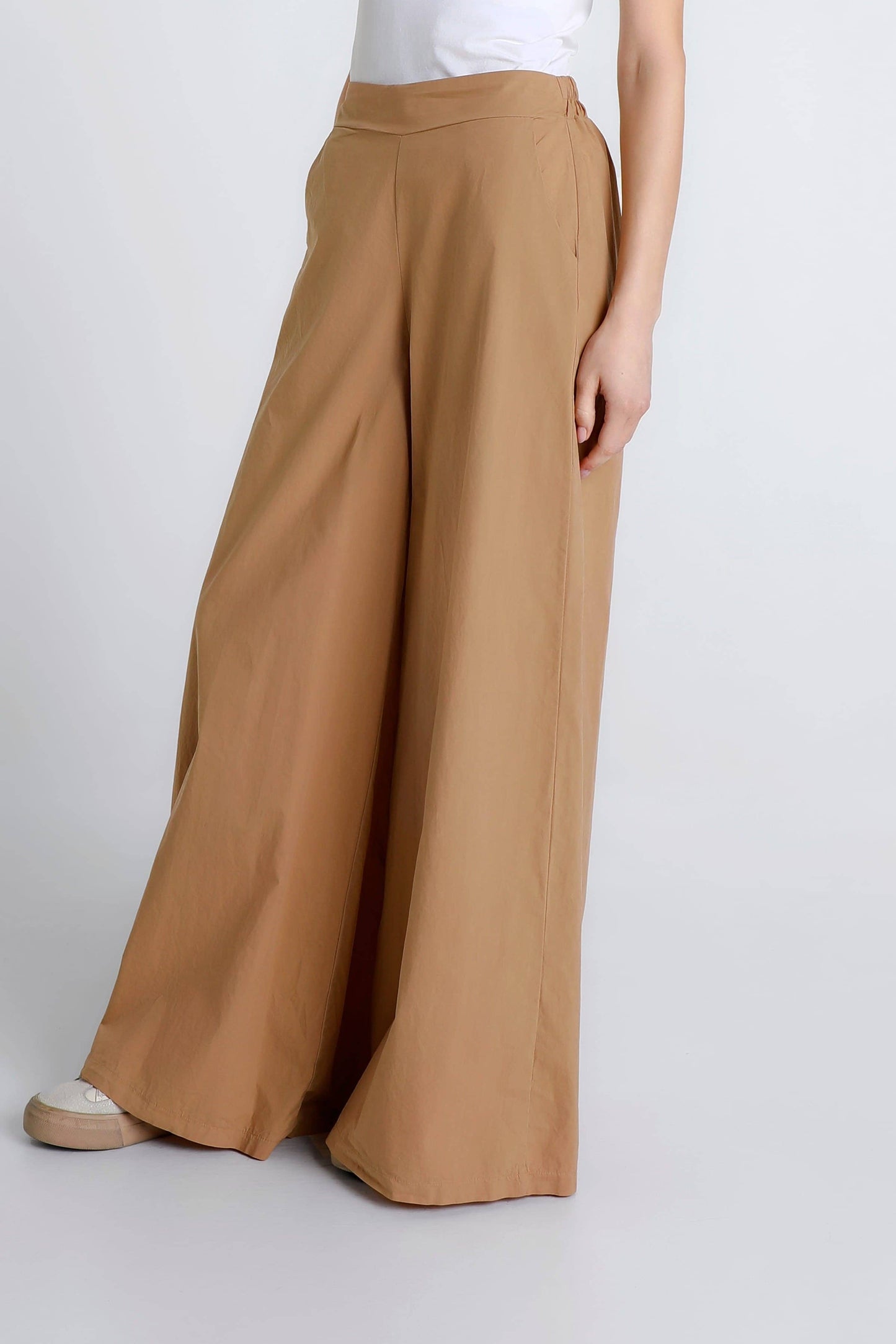 TINA Stephens - Eloise Wide Leg Cotton Poplin Pant