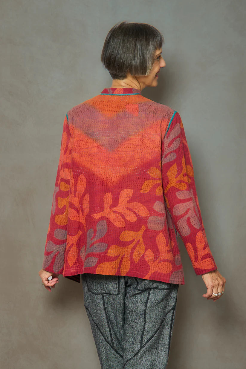 Mieko Mintz- VINTAGE COTTON KANTHA KAFTAN JACKET SHORT