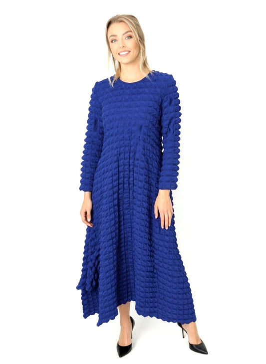 Mia Collection - Textured Royal Blue Maxi Dress
