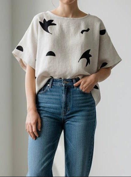 Joolee - Fall Oat Linen Top