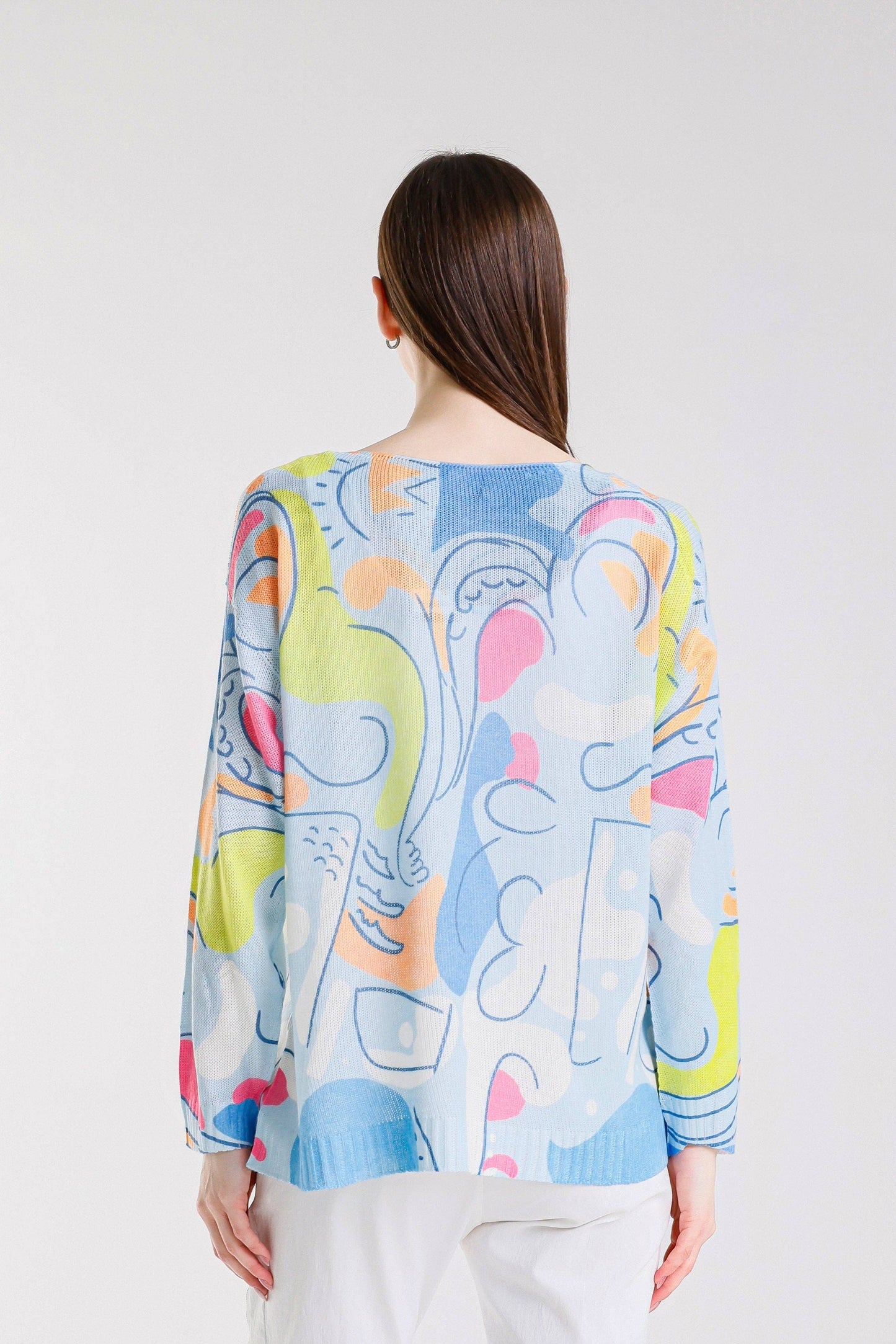 TINA Stephens - Hannah Carnival Light Sweater/Sky Blue