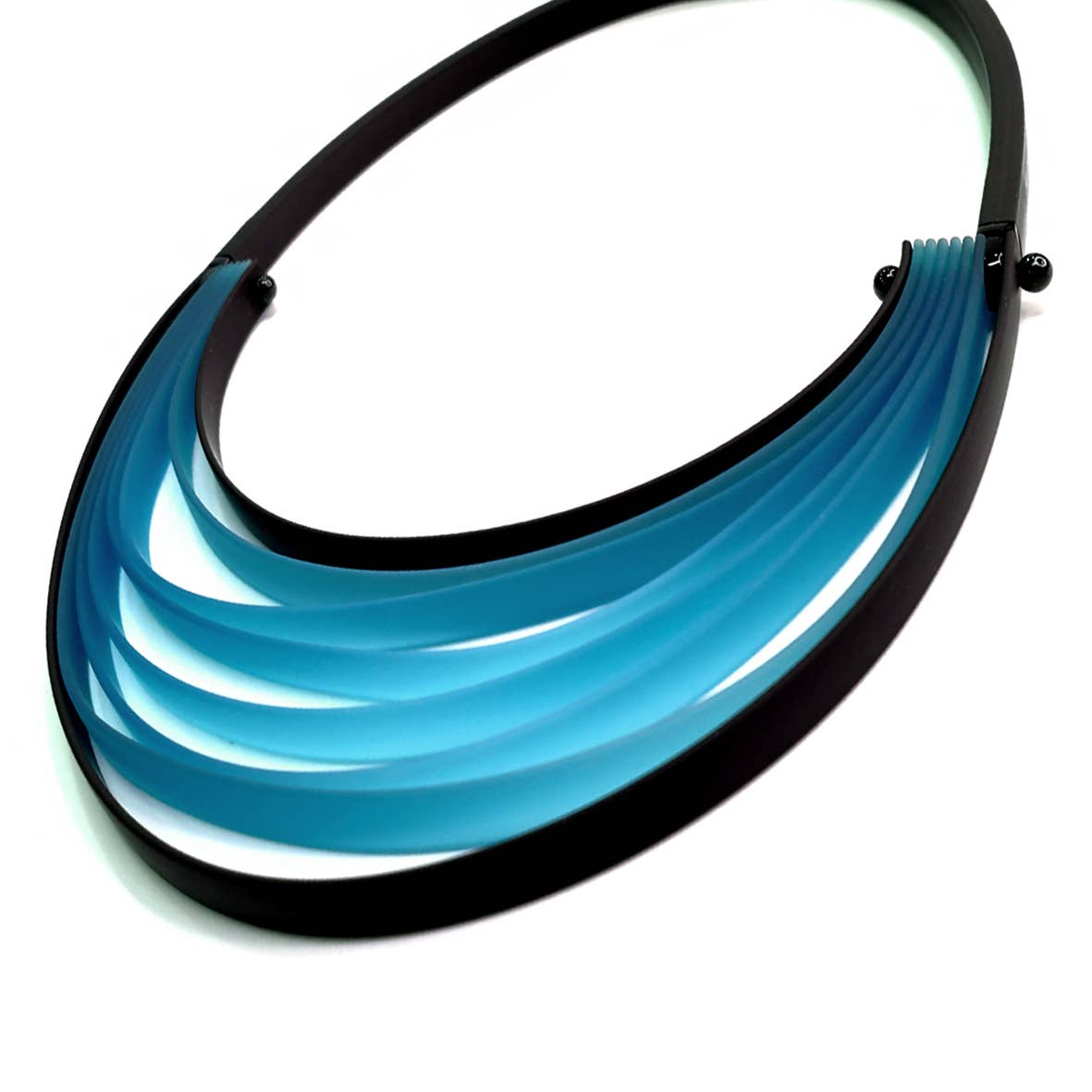 ALEX+SVET - LYLYA statement rubber necklace INFINITE Line: Turquoise Peacock