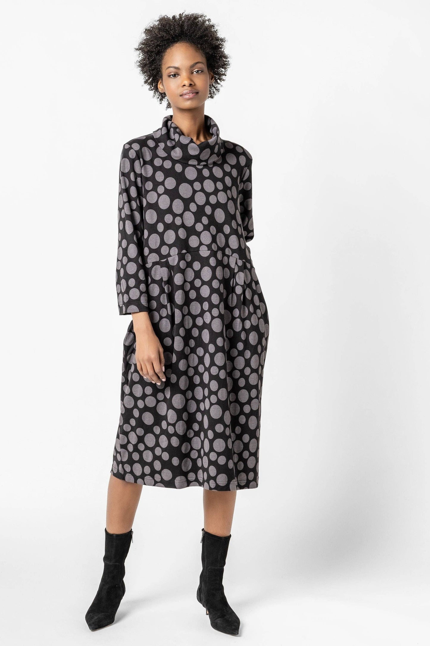 Komil - Luna Spot Print Rib Dress