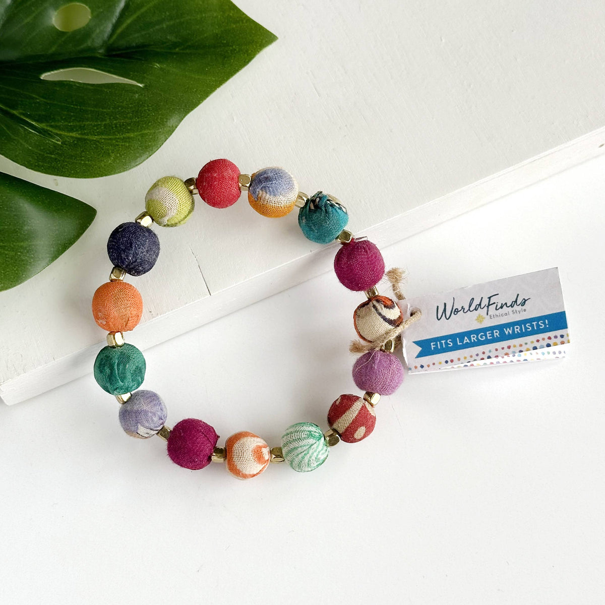 WorldFinds - Small Kantha Bauble Bracelet