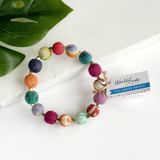 WorldFinds - Small Kantha Bauble Bracelet