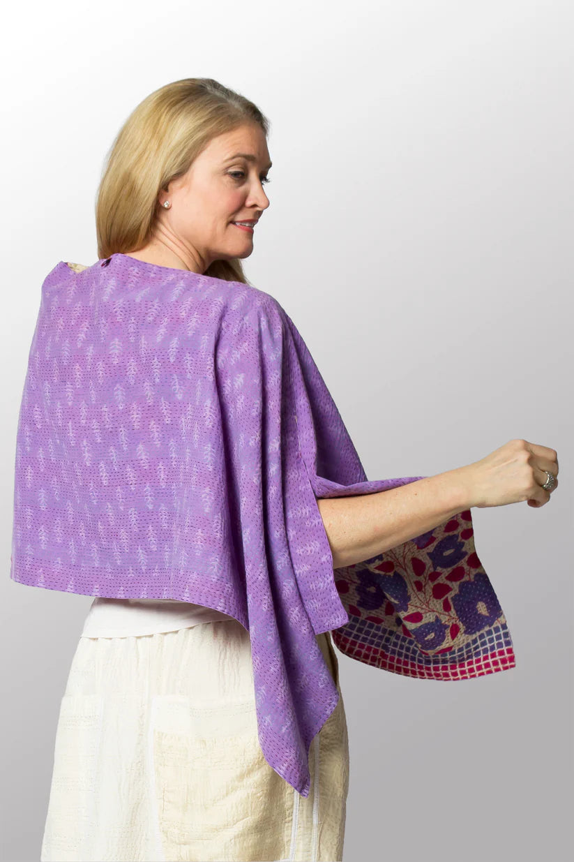 Mieko Mintz- VINTAGE COTTON KANTHA CAPE