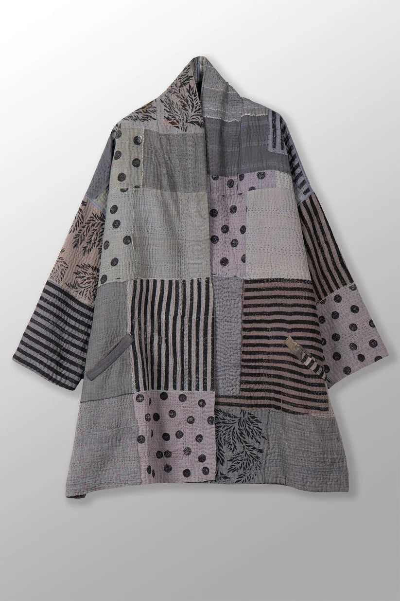 Mieko Mintz-FRAYED PATCH KANTHA HAORI JACKET