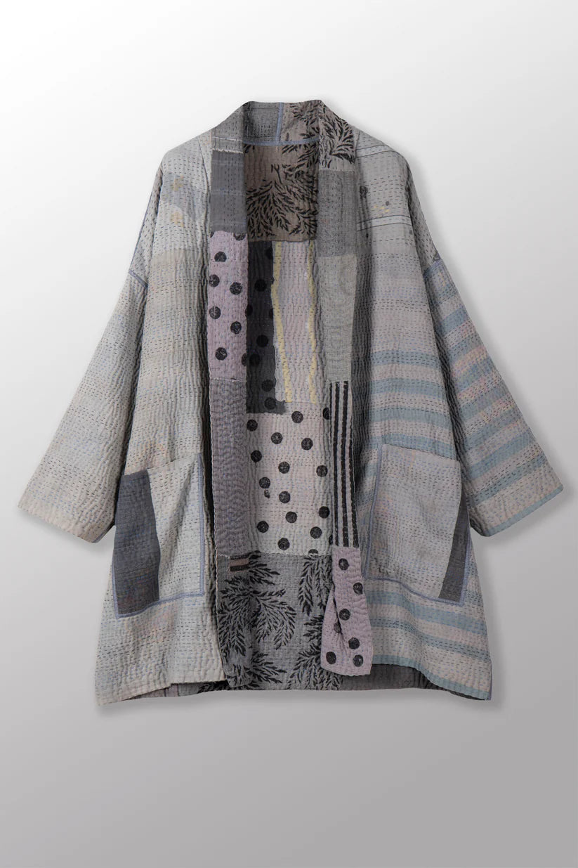 Mieko Mintz-FRAYED PATCH KANTHA HAORI JACKET