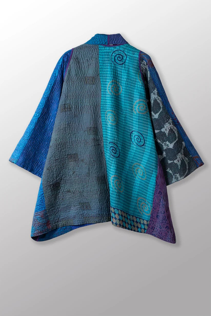 Mieko Mintz-  Jacquard Silk Kantha A-Line Jacket