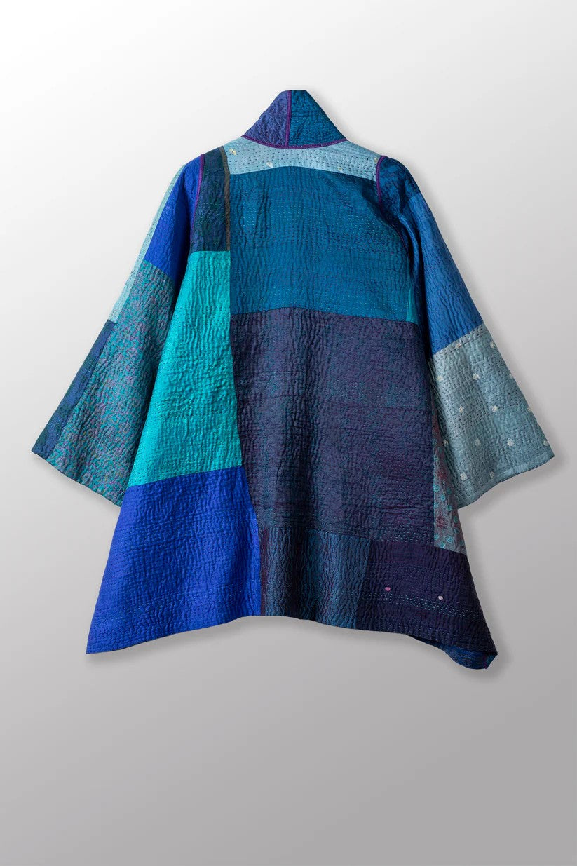 Mieko Mintz-  Jacquard Silk Kantha A-Line Jacket