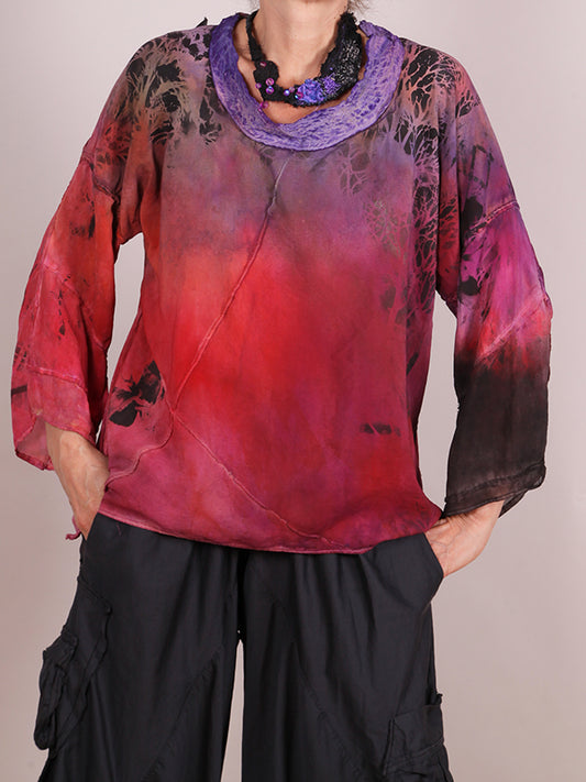 Tatiana Palnitska- MA16 Most Vivid Sunset Silk Blouse