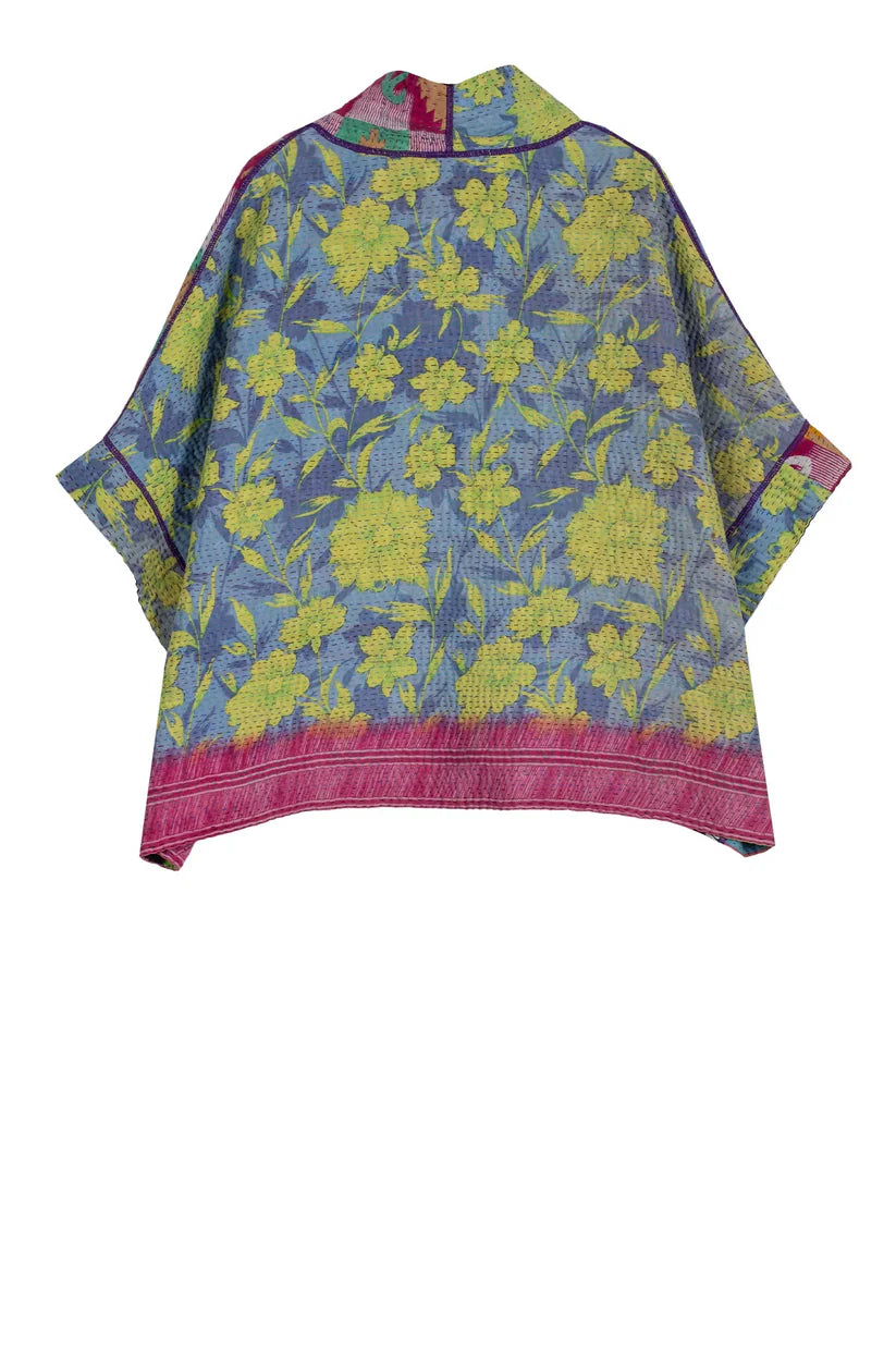 Mieko Mintz-  Vintage Cotton Kantha Mini Poncho