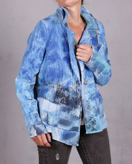 Tatiana Palnitska - Tru22/ Textured Blue Painted Jacket