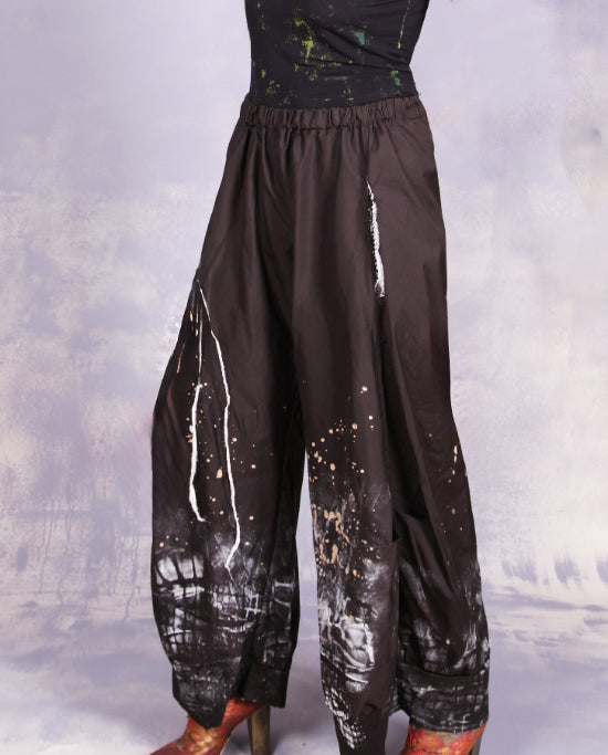 Tatiana Palnitska- ND17/ Black w White Hand Paint Pant